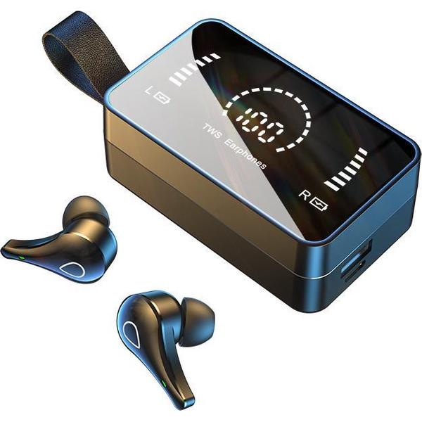 Bluetooth Oordopjes - Oordopjes Draadloos - Draadloze Oordopjes - Earbuds Wireless – Met Oplaadcase & Microfoon - Geschikt voor Samsung, Apple Iphone, Android en meer - Zwart