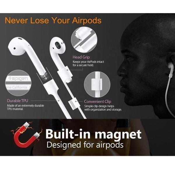 anti lost airpods- Airpods draad - Airpods kabel siliconen - Siliconen Koord voor Iphone Airpods - Anti lost - White - 52 cm - Tijdens sporten - Handig tijdens fysiek werk