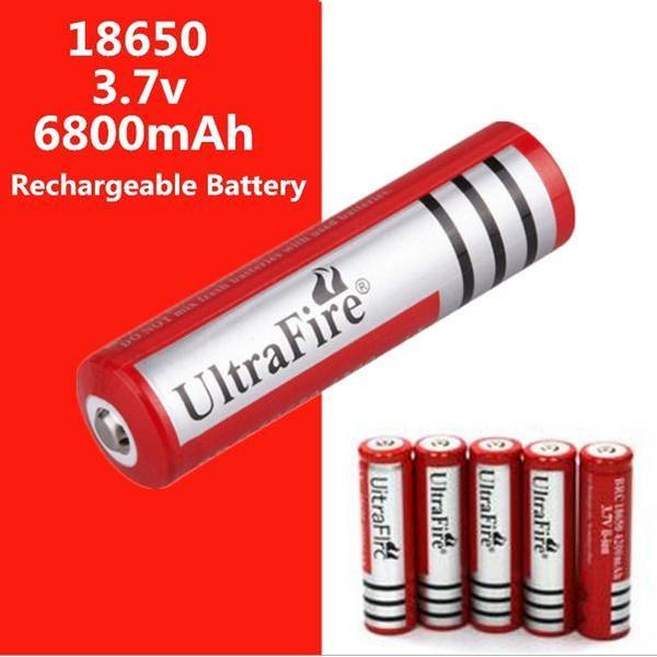 OPLAADBARE ACCU 3.7V 6800 mAH LI-ION UITRA-FIRE PER 4 STUKS