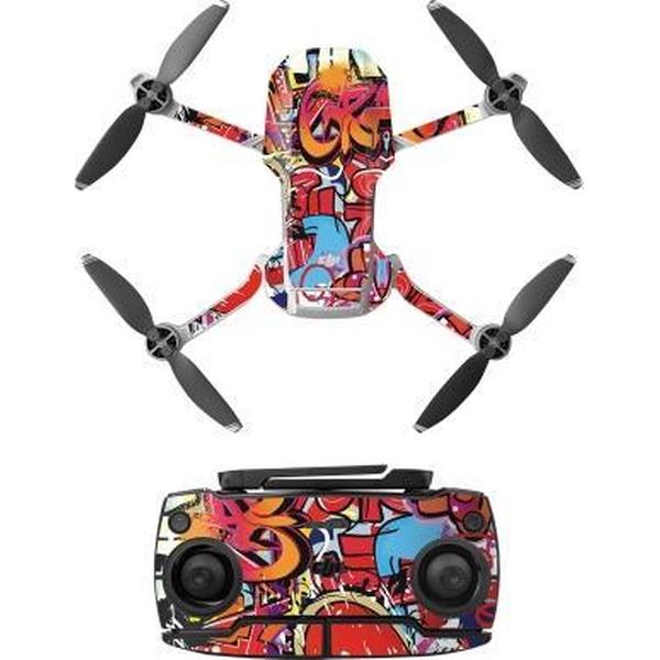 Sunnylife MM-TZ439 Waterdichte PVC Drone Body + Arm + Afstandsbediening Decoratieve Beschermende Stickers Set voor DJI Mavic Mini (Kleurrijke Graffiti)