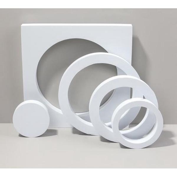 Ronde combinatiekits Geometrische kubus Effen kleurenfotografie Foto-achtergrond Tafelschieten Schuim rekwisieten (wit)