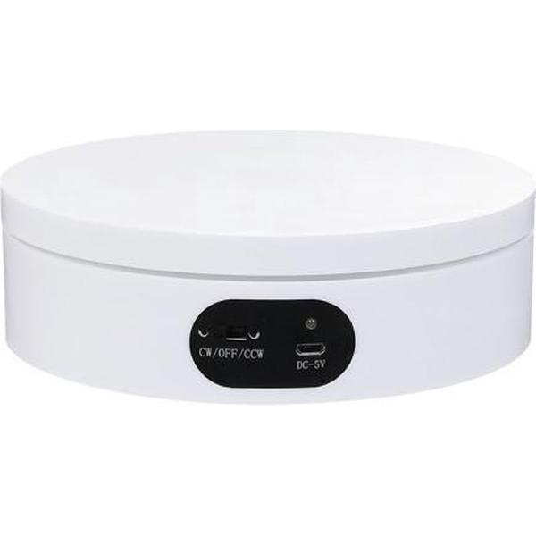ND120 USB automatisch roterende cameratafel handgemaakte panoramische display tafel draaitafel (wit)