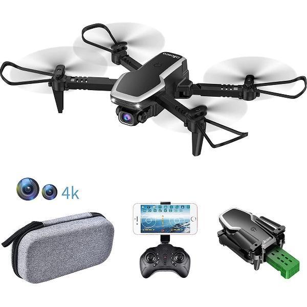 drone met camera - ZINAPS S171 Drohne mit 4K-Doppelkameras FPV, faltbar RC Quadcopter Ein-Tasten-Bedienung, 3D Flip Kopfloser Modus, Höhehalten, Flugbahnflug, Schwerkraftsensor, Gestensteuerung, für Anfänger und Kinder