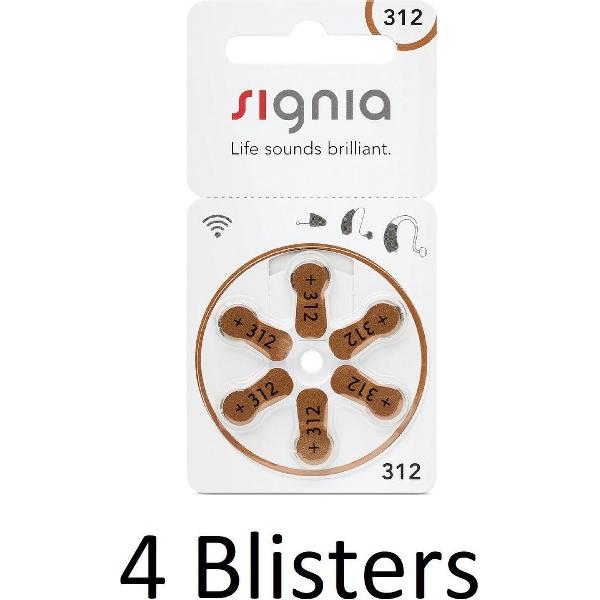24 Stuks (4 Blisters a 6 st) Siemens Signia Hearing Aid 312