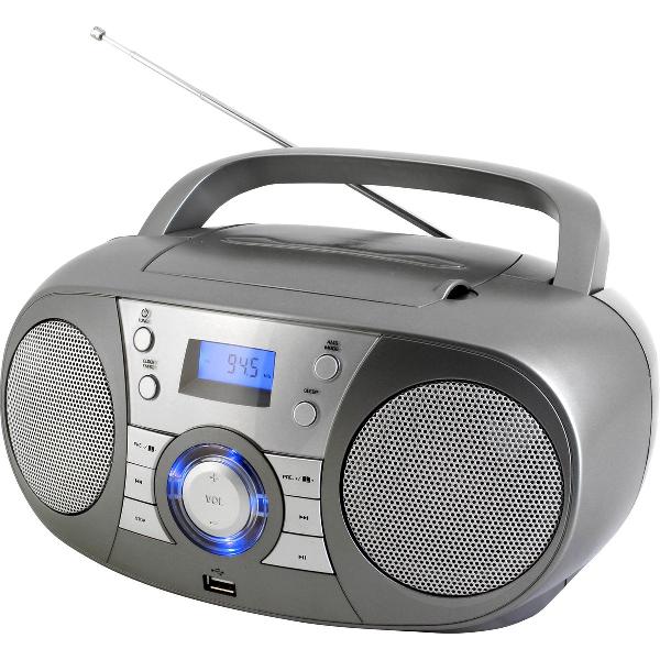 soundmaster SCD1800TI Radio/CD-speler DAB+, FM AUX, Bluetooth, CD, DAB+, FM, USB Grijs