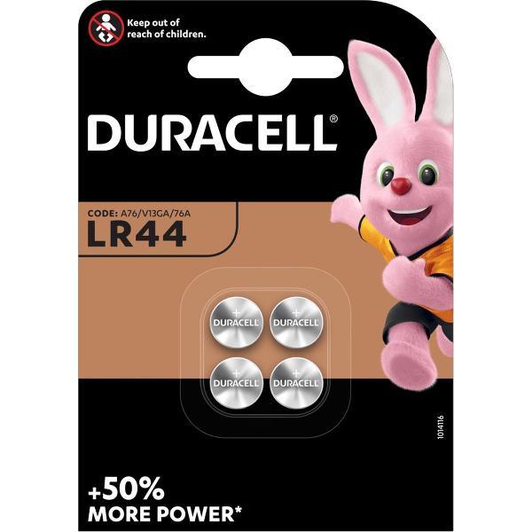 Duracell Specialty LR44 Alkaline-knoopcelbatterij 1,5V, verpakking van 4 stuks (76A/A76/V13GA)