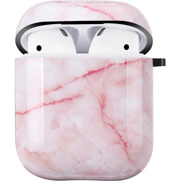 Airpods Hoesje Marmer – Hard Case – Roze