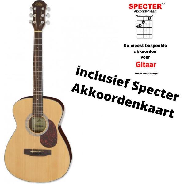 Aria Akoestische gitaar met handige akkoorden kaart