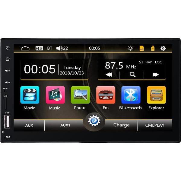 2 Din Autoradio met Bluetooth - Aux - Mirrorlink - Universeel - MP5 - Full Touch - Gratis USB