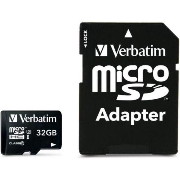 Verbatim Micro SDHC Pro 32GB Class 10 UHS-I incl Adapter