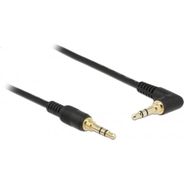 DeLOCK 3,5mm Jack stereo audio slim kabel kabel met extra ruimte / haaks - zwart - 0,50 meter