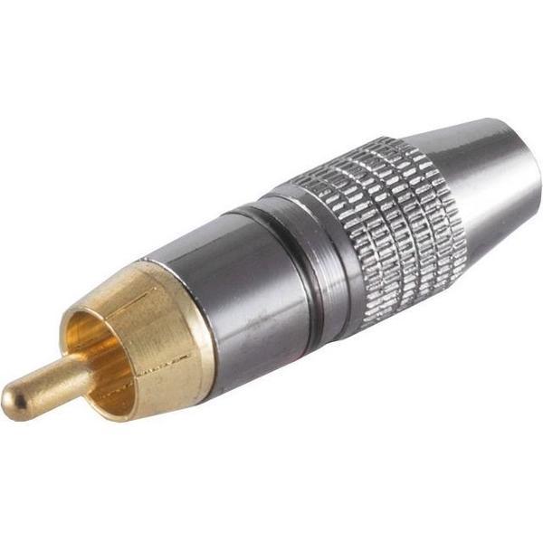 S-Impuls Premium Tulp (m) audio/video connector - tot 7mm - verguld - brons / zwart