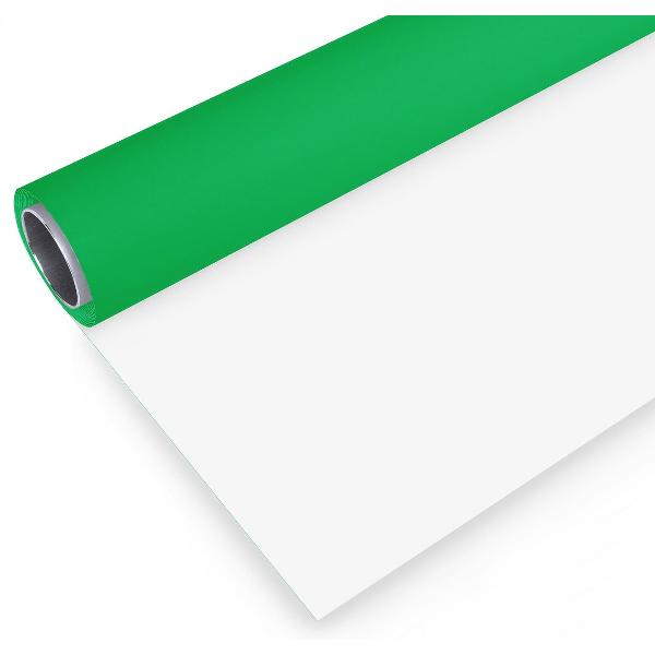Bresser Vinyl Achtergrondrol voor Studiofotografie - 2x8M - Groen/Wit
