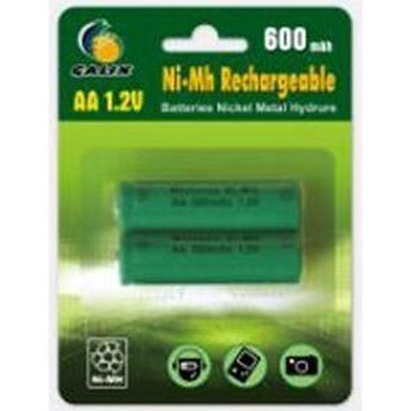 GALIX-pakket van 2 oplaadbare Ni-Mh LR06 / AA-batterijen - 1,2 volt - 600 mAh