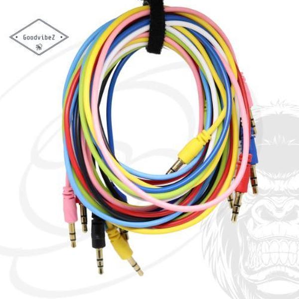 GoodvibeZ Audio Kabel 3.5mm Jack 1M male to male | Quality Cable | voor Auto Mobiel MP3-Speler Koptelefoon Speaker Mixer Headset | Wit