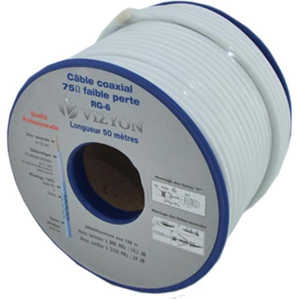 Vizyon Coax kabel Rol 50 Meter 75ohm | Satelliet kabel | RG6U 100 dB 4k