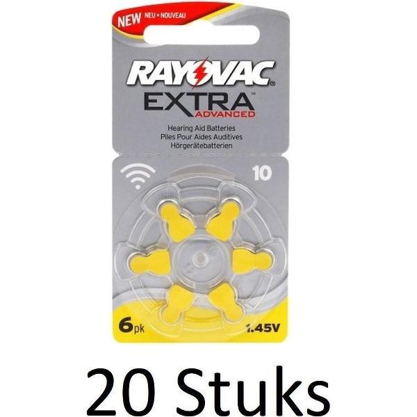120 Stuks (20 Blisters a 6 st) Rayovac Extra Advanced 10 MF Gehoorapparaat batterijen