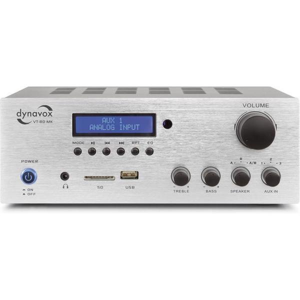 Dynavox VT-80MK stereo versterker met bluetooth en tuner zilver