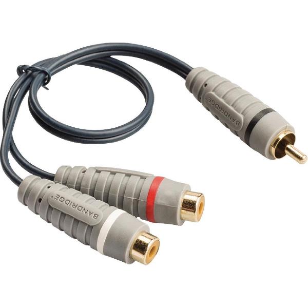 Bandridge Subwoofer/Tulp mono (m) - Tulp stereo (v) audio adapter - 0,20 meter