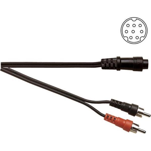 Mini DIN 8pins - Tulp stereo 2RCA kabel - 3 meter