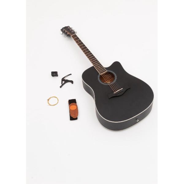 Akoestische Zwarte gitaar basis pakket