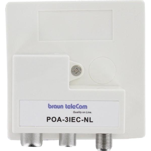 Braun Telecom RTV data splitter POA 3 IEC-NL met 3 uitgangen - 5-2000 MHz (Ziggo)