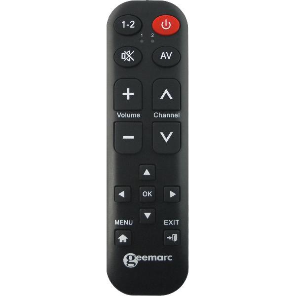 GEEMARC TV15 Zeer simpele TV-AFSTANDSBEDIENING met 8 toetsen en Menu / Navigatieknoppen