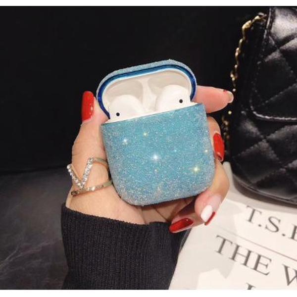Hidzo hoes voor Apple's Airpods - Hard Case - Glitter - Blauw