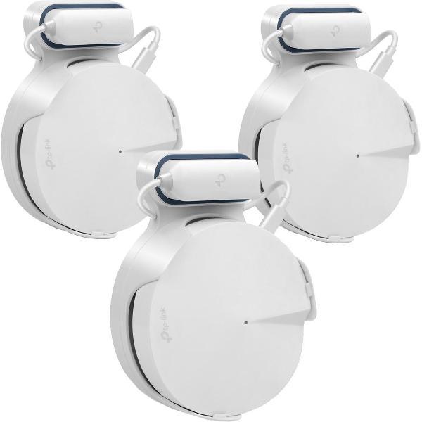 POCI Houder voor Wandmontage voor TP-Link Deco M5 Whole Home Mesh WiFi-systeem 3 stuks pakket, uitlaatbeugel voor Deco M5 Mesh-WIFI en Router Systeemkabelbeheer Zonder Schroeven en Gemakkelijk te Verplaatsen. Wall mount bracket for Tp-link M5.