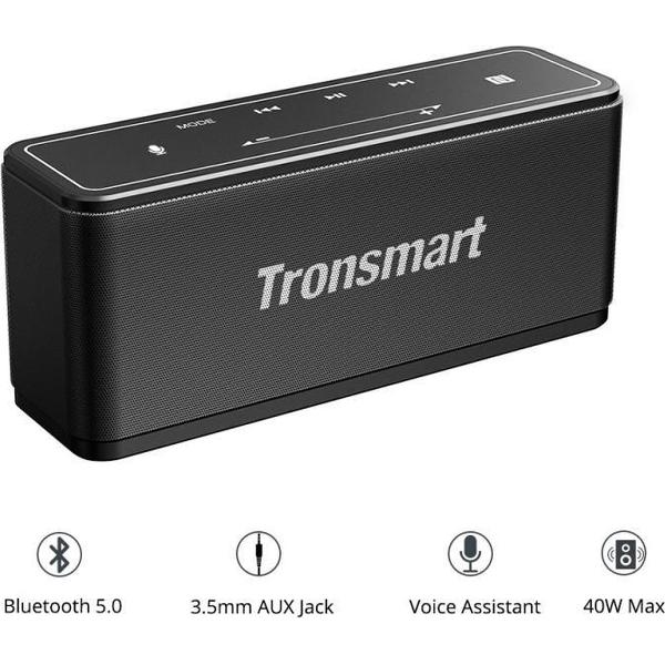 Tronsmart Element Mega SoundPulse™ - Bluetooth 5.0 - Speaker met krachtige 40W Output - 3D Digital Geluid - TWS - Intuitive Touch Control - Zwart