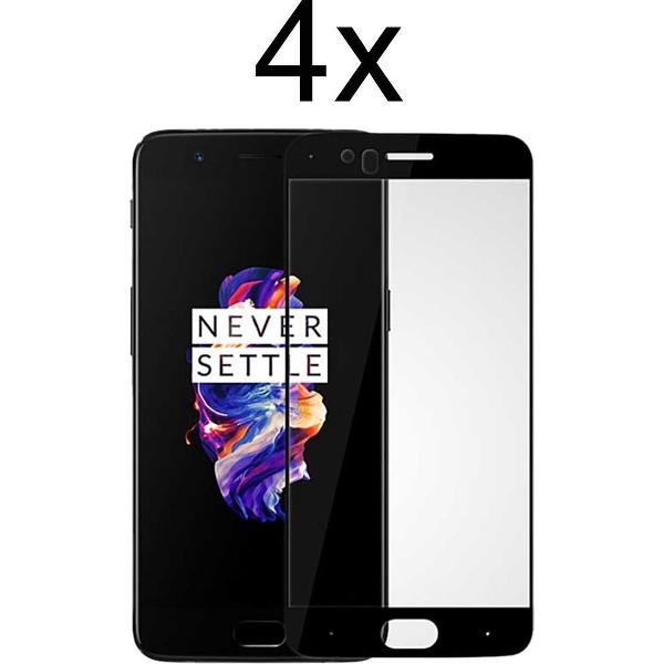 OnePlus 5 Screenprotector - Beschermglas OnePlus 5 Screen Protector Glas - Screenprotector OnePlus 5 - Full cover - 4 stuks
