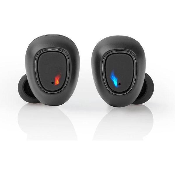 Nedis HPBT5052BK Volledig Draadloze Bluetooth®-oordopjes 5 Uur Afspeeltijd Spraakbediening Draadloos Oplaadbare Charging Case