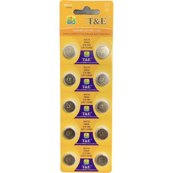 AG10 Alkaline Batterijen LR1130/LR54 – Knoopcel - Hoge Capaciteit – 10 Stuks