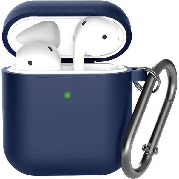 Shieldcase Case geschikt voor Airpods silicone case - donkerblauw