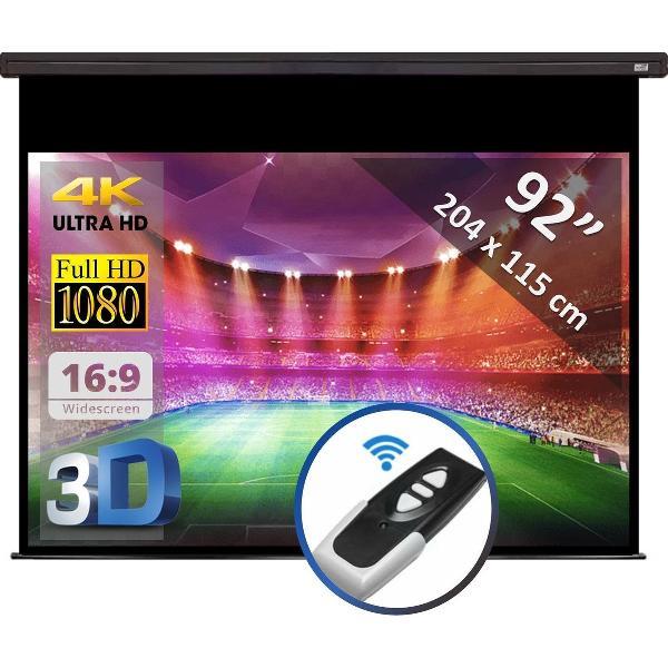 Elektrisch projectiescherm met afstandsbediening - 92