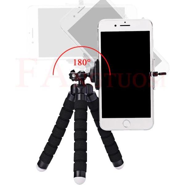 Mini Flexibele Statief - tafel statief - tripod - zwart - Voor Iphone Samsung Xiaomi Huawei Mobiele Telefoon Smartphone Camera