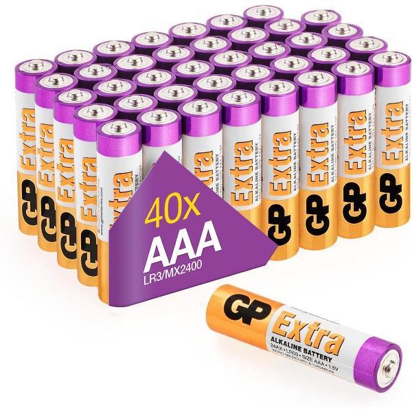 GP Extra Alkaline batterijen AAA micro mini penlite LR03 batterij 1.5V - 40 stuks - AAA batterij