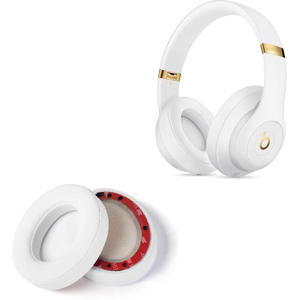 Beats By Dr. Dre Studio 2 en Beats Studio 3 hoge kwaliteit lederen vervangende oorkussens (wit) - earpads - ear pads.