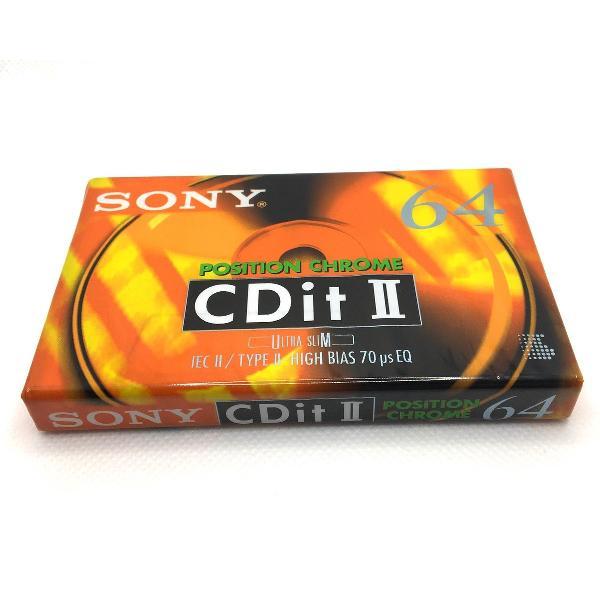 Audio Cassette Tape Sony 64 CDit II Chrome Class / Uiterst geschikt voor alle opnamedoeleinden / Sealed Blanco Cassettebandje / Cassettedeck / Walkman / Sony cassettebandje.