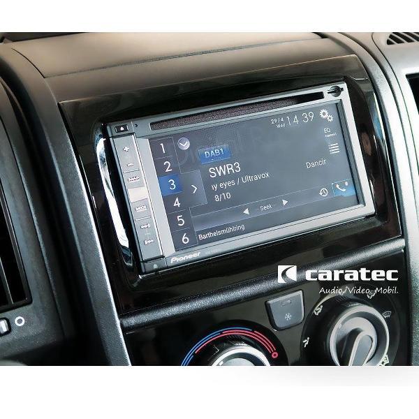 Caratec 2-DIN Inbouw set met sierlijst Ducato 2007- hoogglans zwart