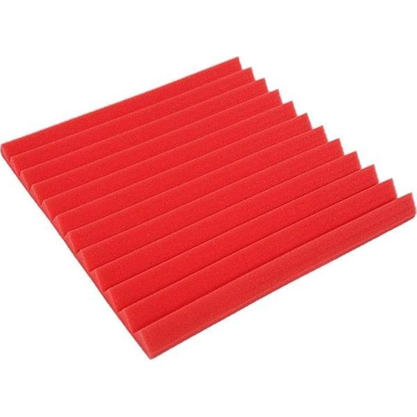 Geluidsisolatie - 1 STUK - Noppenschuim - Akoestisch studioschuim - 30 x 30 x 2 cm dik - Studio Foam - Isolatie Foam - Isolatieplaten - Isolatie Plaat - ROOD