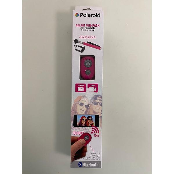 Polaroid selfie fun pakket: inclusief selfie-stick, phone holder en remote control - 1 set (roze)