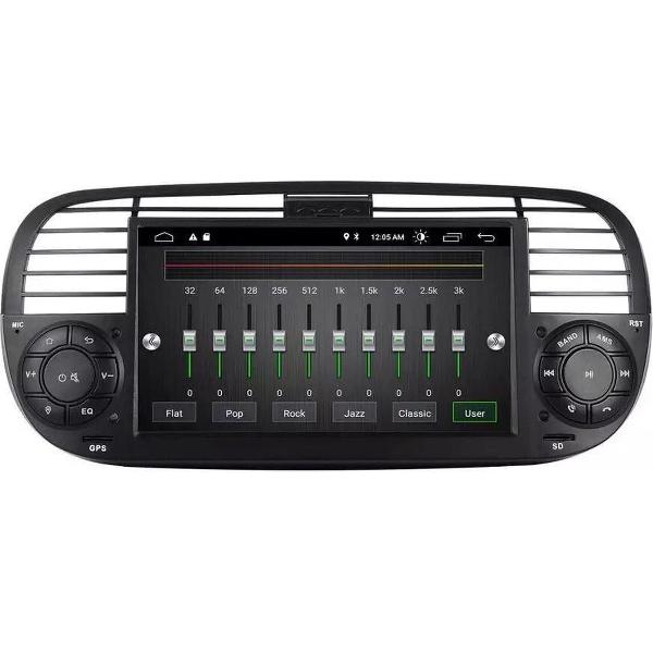 Fiat 500 2007-2015 4+32GB Android 10 navigatie en multimediasysteem ZWART