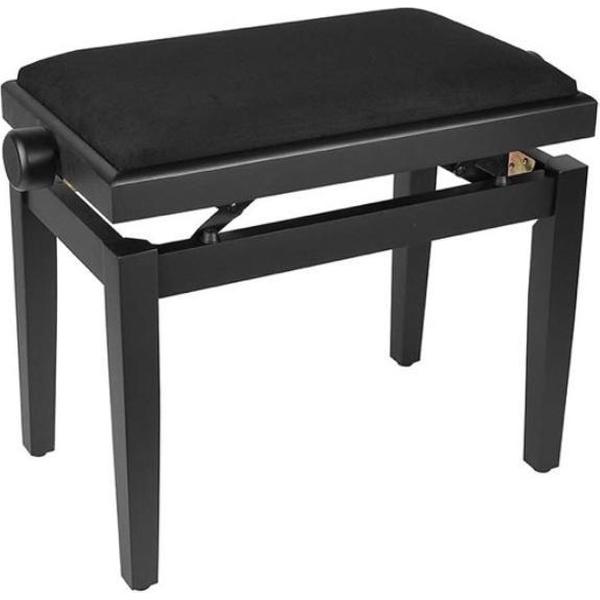 Boston PB1/1520 - Pianobank, zijdeglans met stoffen zitting - Zwart (zijdeglans)