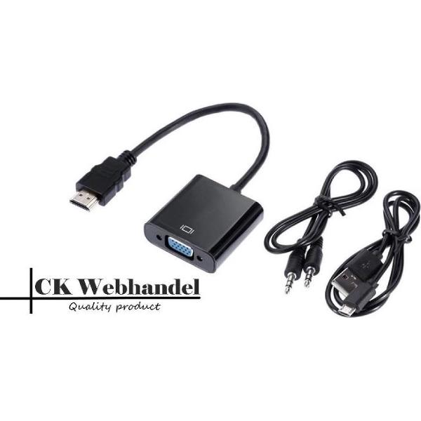 Universele HDMI Naar VGA Adapter Converter met 3.5MM Jack AUX & USB Voeding Kabel | Analoog Naar Digitaal Video Omvormer | Male To Female |1080 P Full HD