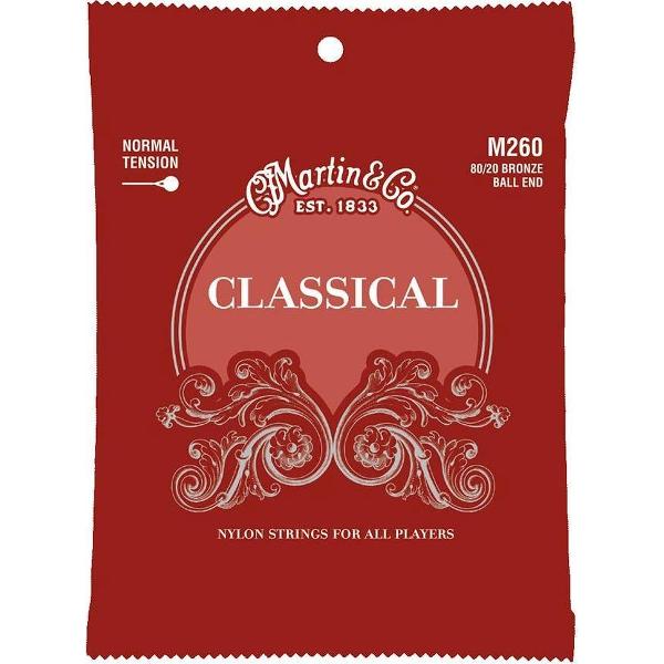 Snarenset klassieke gitaar Martin M260 bronze & clear nylon Ball End