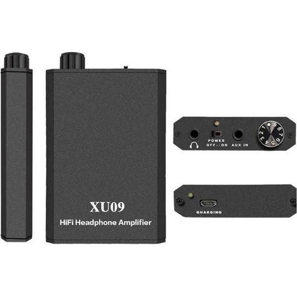 DrPhone AMP2 Hifi Hoofdtelefoon Geruisloze Versterker – Amplifier- Basversterker - 3,5 mm - Geluid Booster - Impedantie 16-150Ω -Zwart