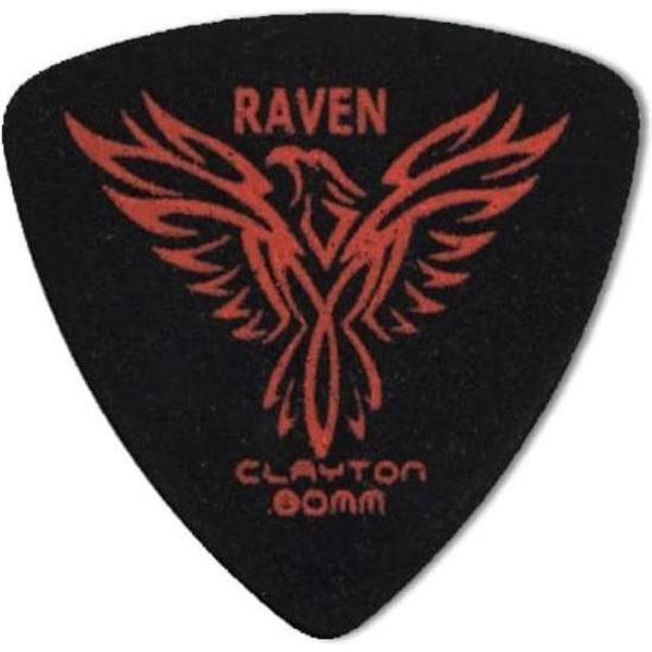 Clayton Black raven rounded triangle plectrums 0.80 mm 6-pack