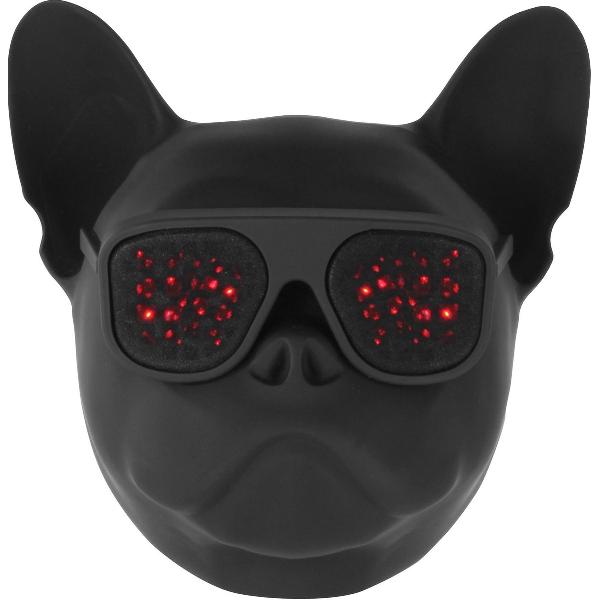 Wonky Monkey Bulldog Led Speaker - Draadloze Bluetooth Speaker - Zwart
