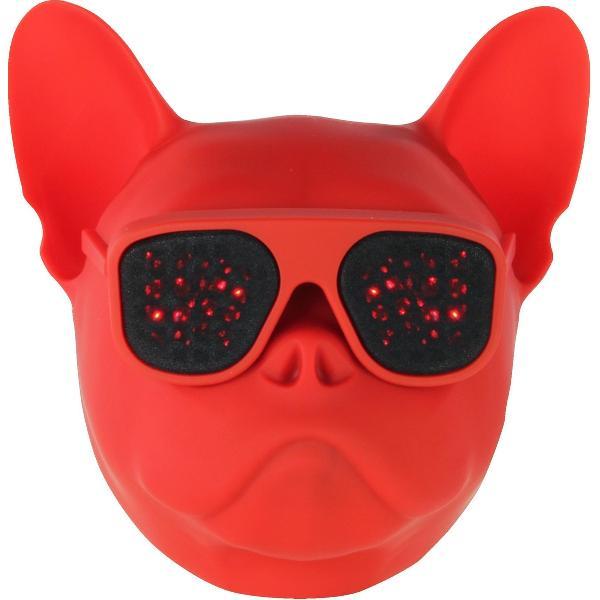 Wonky Monkey Bulldog Led Speaker - Draadloze Bluetooth Speaker - Rood